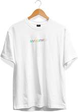Load image into Gallery viewer, NVRGRWLD Embroidered White Tee
